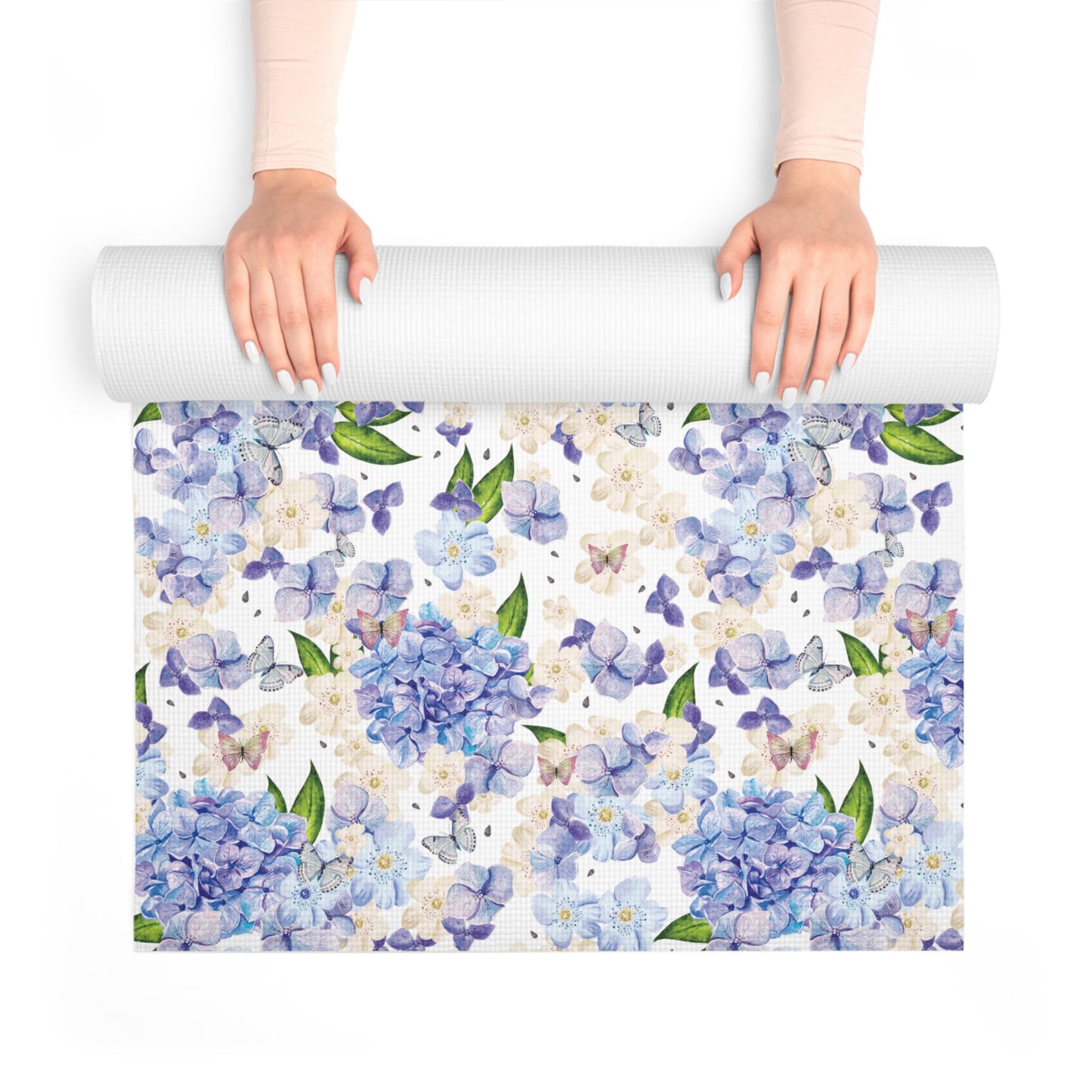 Cottage girl aesthetic foam mat - blue flowers