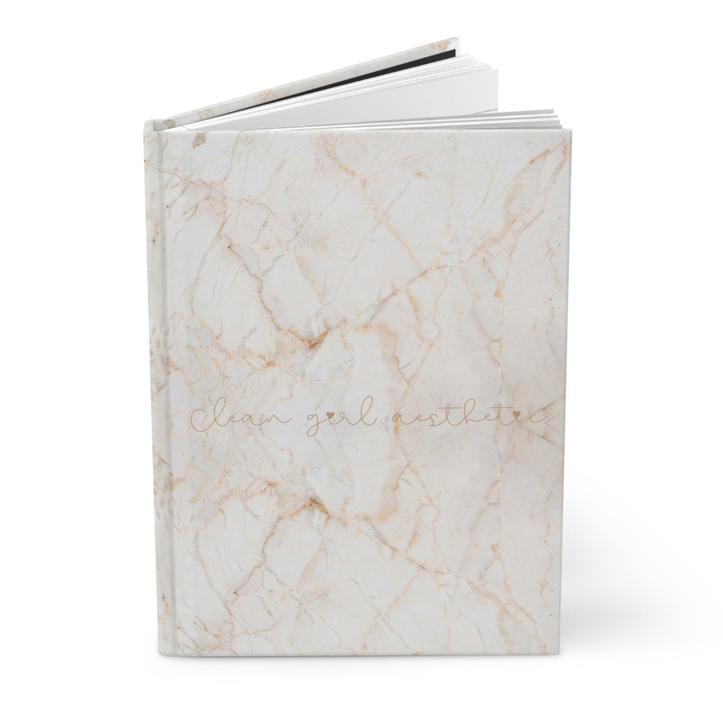 Clean girl aesthetic hardcover journal - beige marble