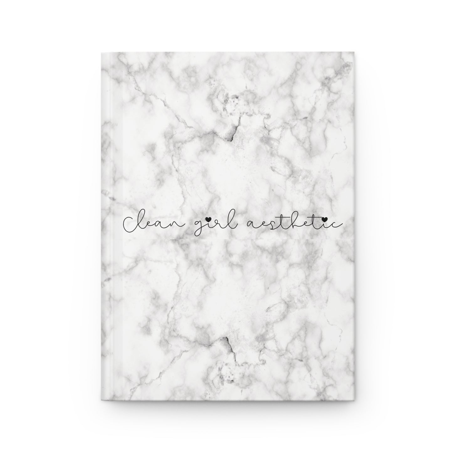 Clean girl aesthetic hardcover journal - white marble
