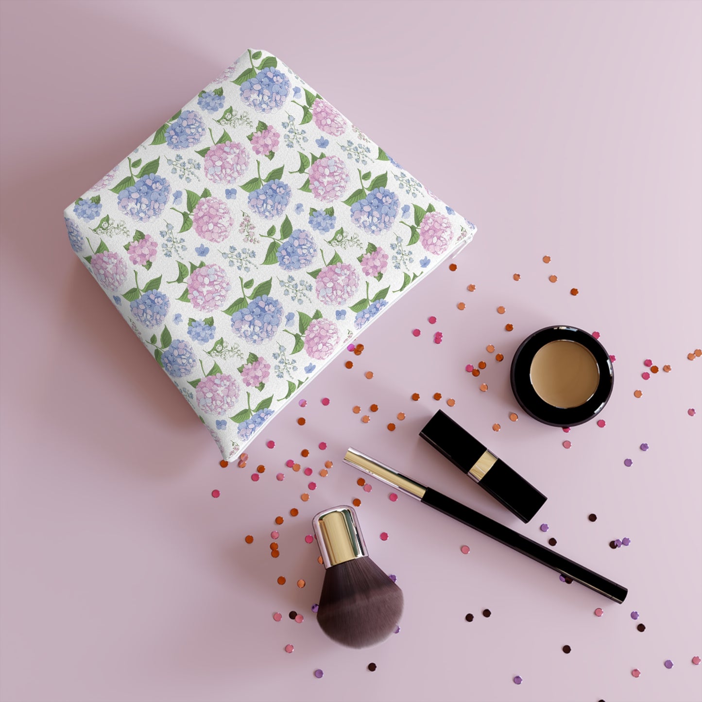 Cottage girl aesthetic cosmetic bag - hydrangea