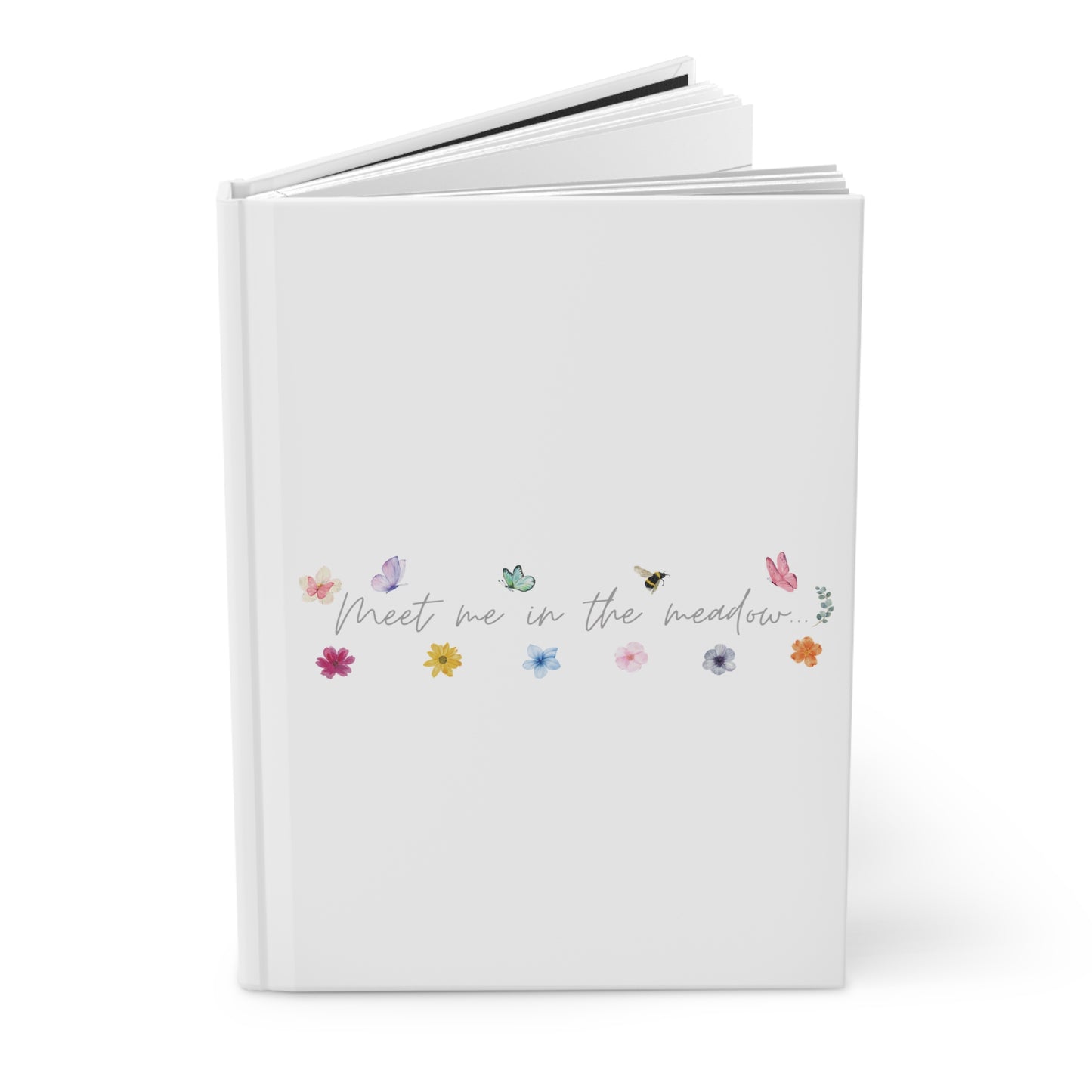 Cottage girl aesthetic hardcover journal - floral text