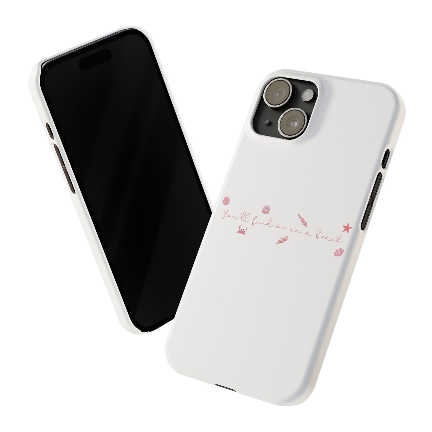 Beach girl aesthetic phone case - pearl pink text