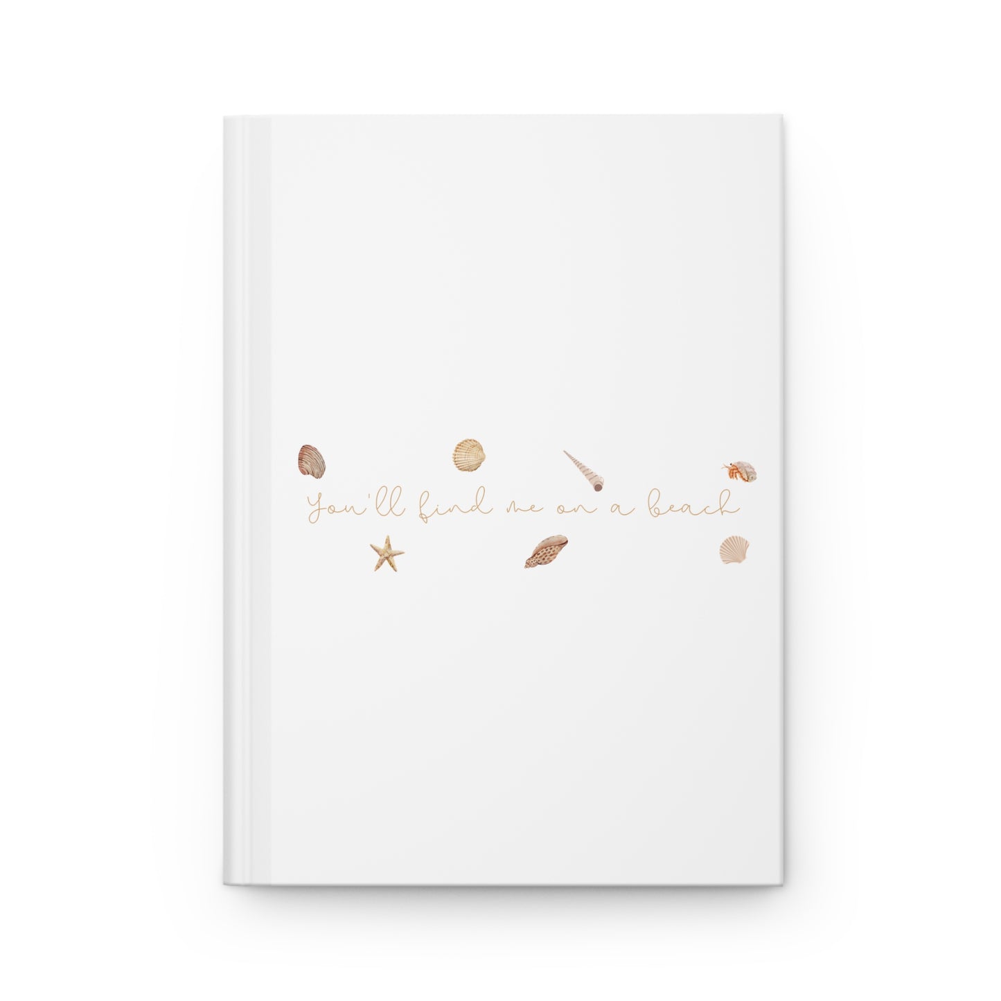 Beach girl aesthetic hardcover journal - sand beige text