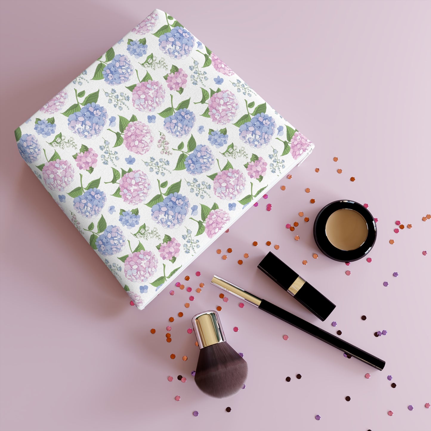 Cottage girl aesthetic cosmetic bag - hydrangea