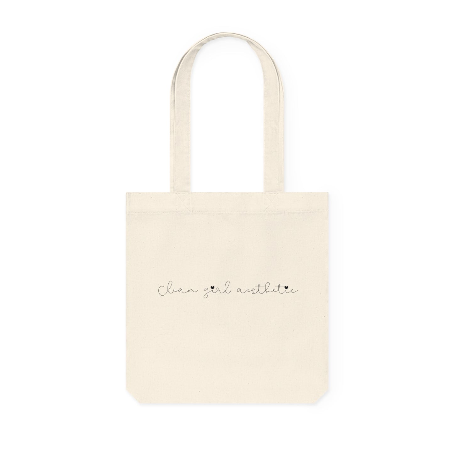 Clean girl aesthetic eco tote bag - black text