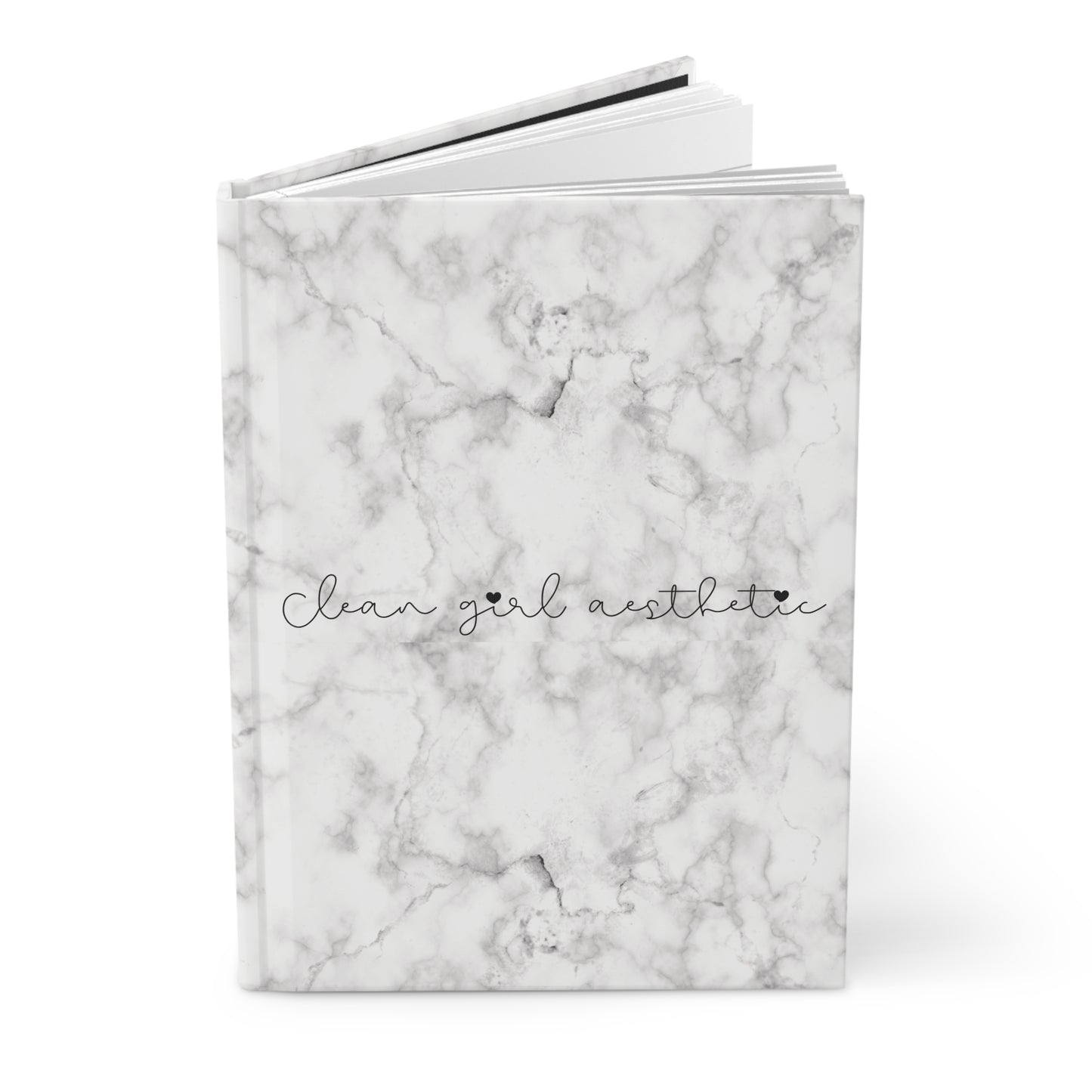 Clean girl aesthetic hardcover journal - white marble
