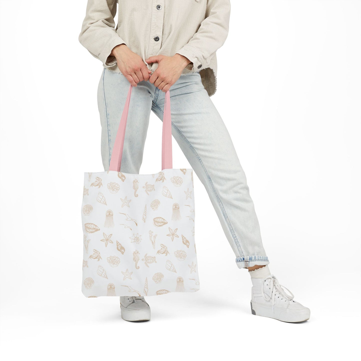 Beach girl aesthetic tote bag - sand beige