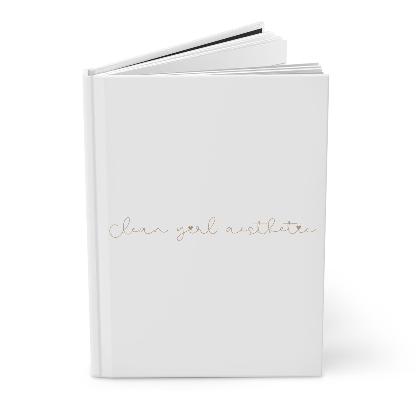 Clean girl aesthetic hardcover journal - beige text