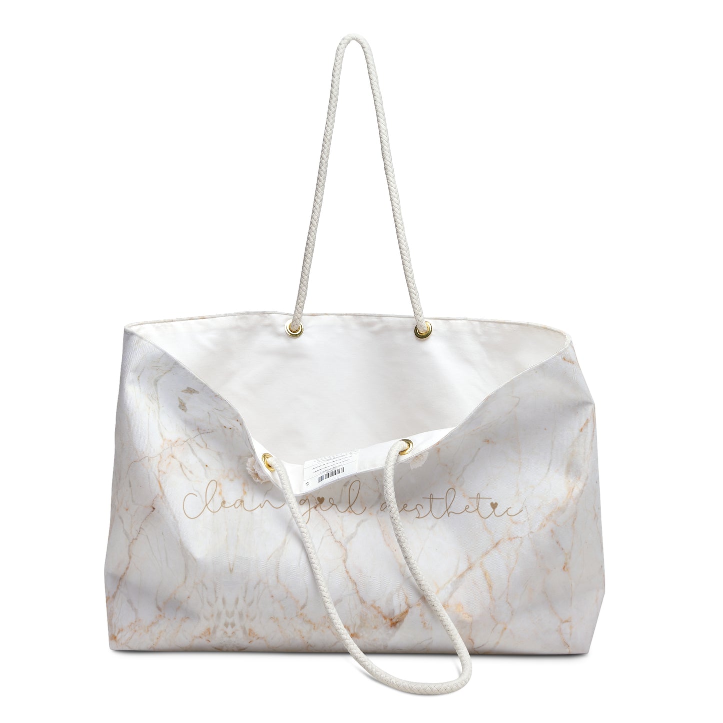 Clean girl aesthetic bag - beige marble