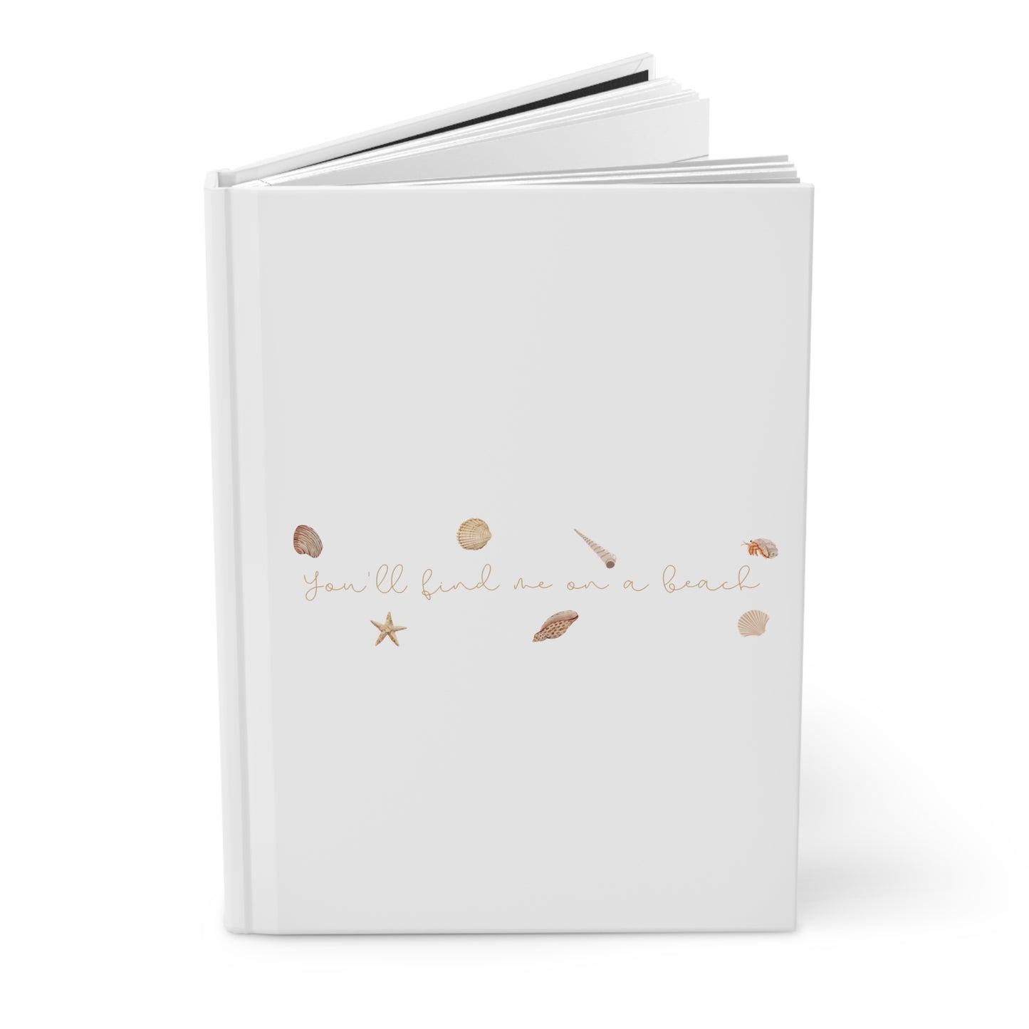 Beach girl aesthetic hardcover journal - sand beige text