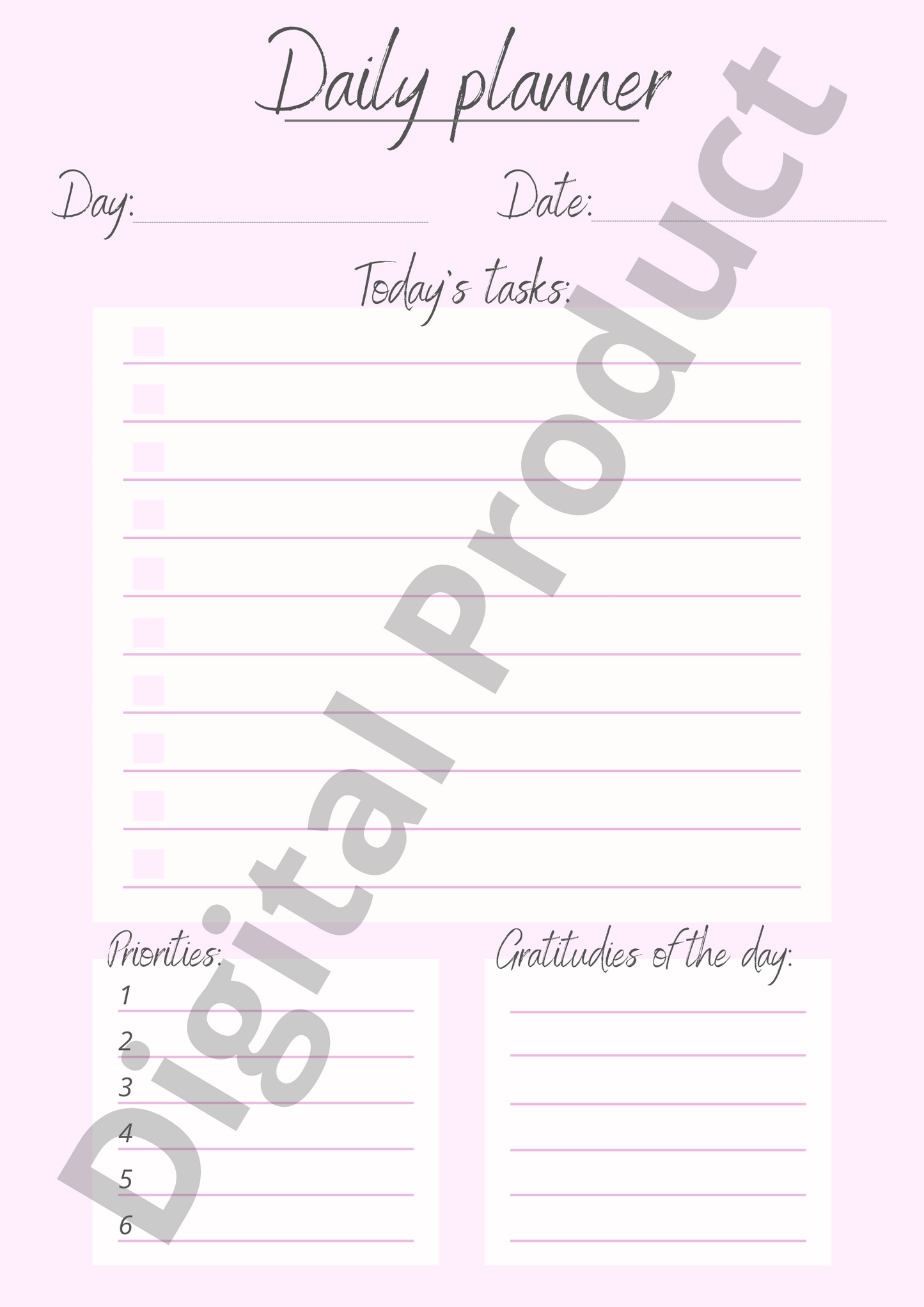 Daily planner - pink