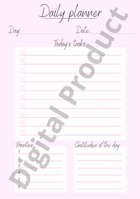Daily planner - pink