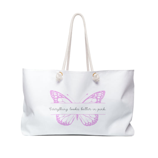 Pink girl aesthetic bag - butterfly