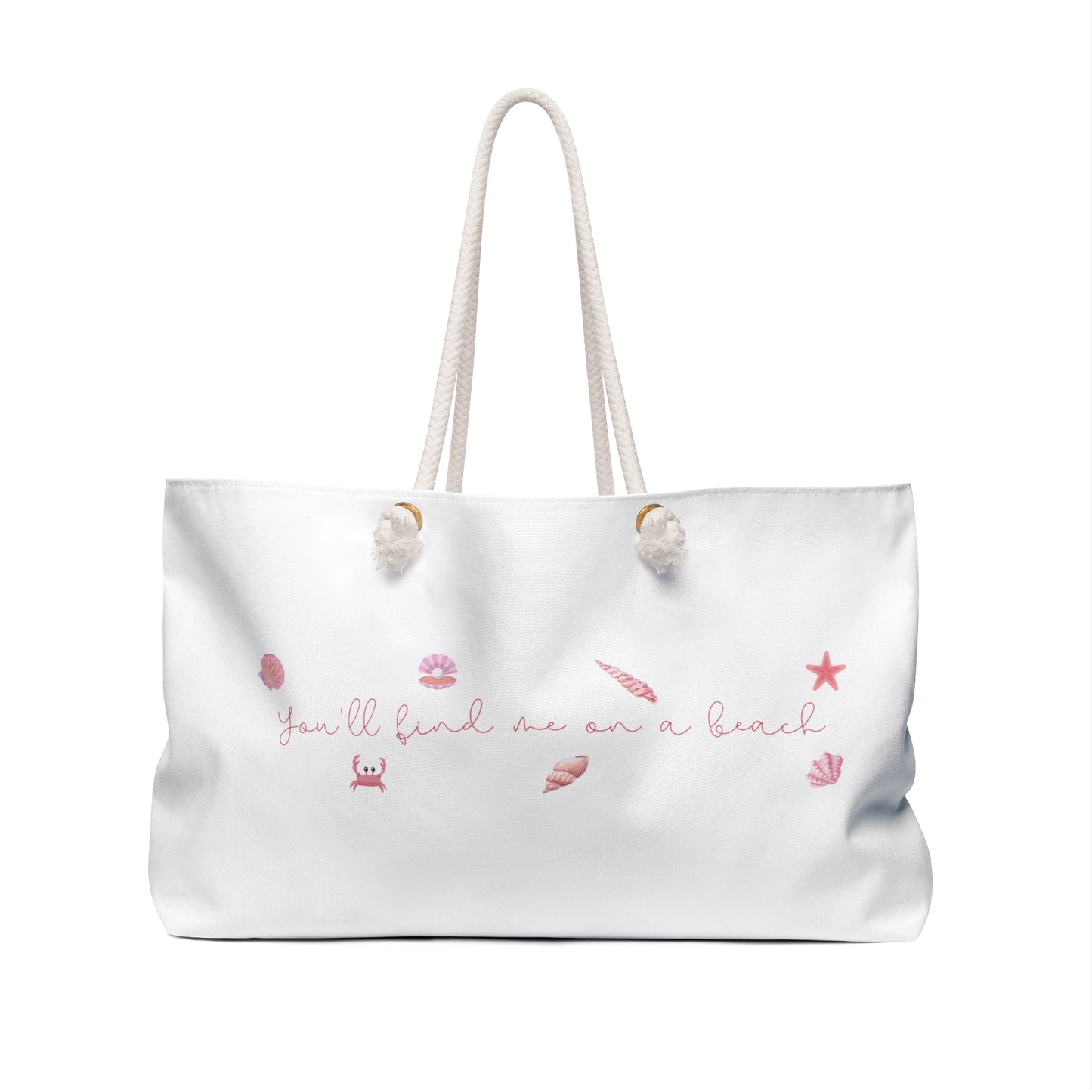Beach girl aesthetic bag - pearl pink text