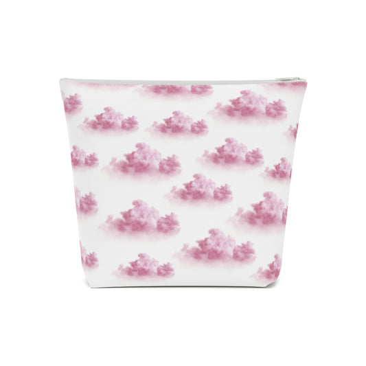 Pink girl aesthetic cosmetic bag - clouds