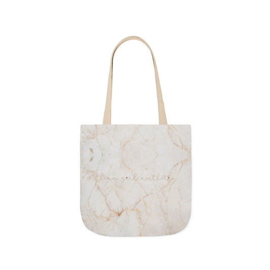 Clean girl aesthetic tote bag - beige marble