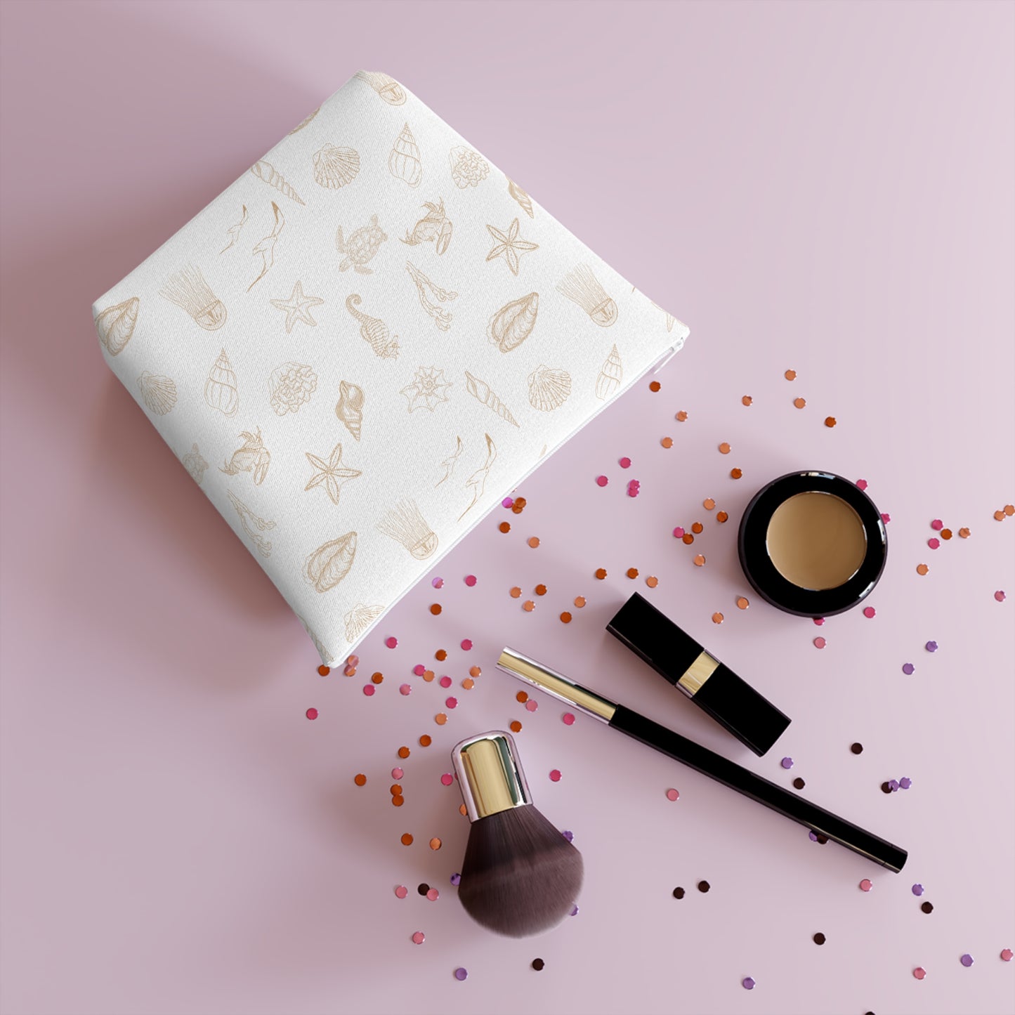Beach girl aesthetic cosmetic bag - sand beige