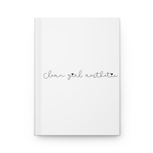 Clean girl aesthetic hardcover journal - black text
