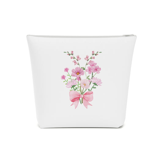 Pink girl aesthetic cosmetic bag - pink bouquet