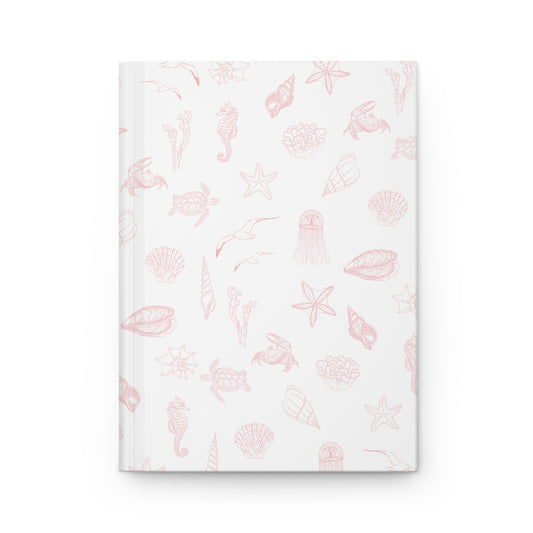 Beach girl aesthetic hardcover journal - pearl pink