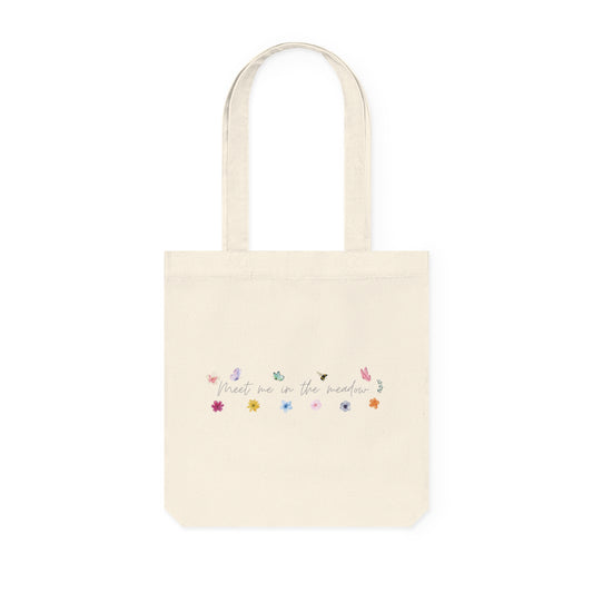 Cottage girl aesthetic eco tote bag - floral text