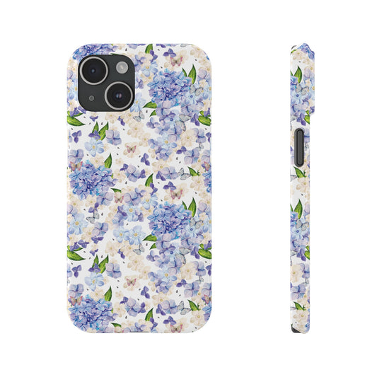 Cottage girl aesthetic phone case - blue flowers