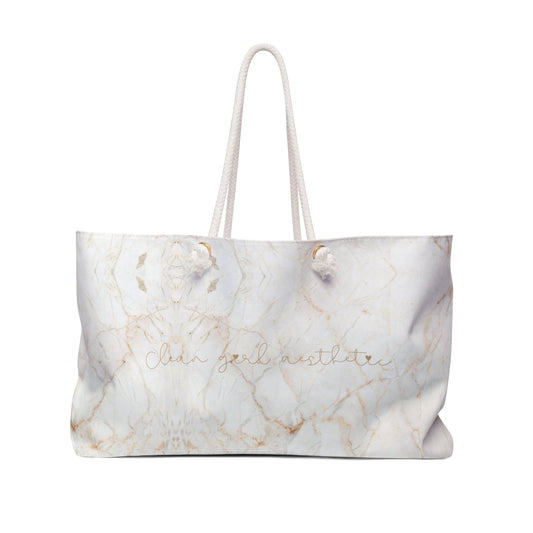Clean girl aesthetic bag - beige marble