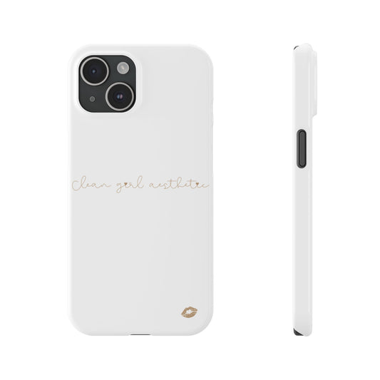 Clean girl aesthetic phone case - beige text