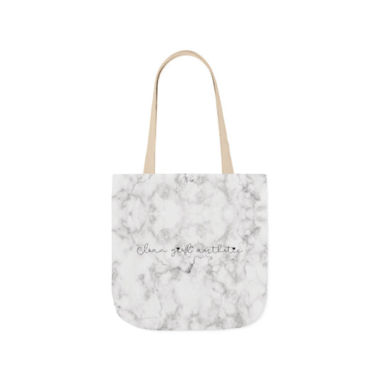 Clean girl aesthetic tote bag - white marble