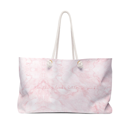 Pink girl aesthetic bag - pink marble