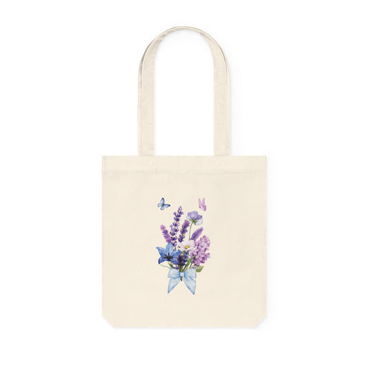Cottage girl aesthetic tote bag - blue bouquet