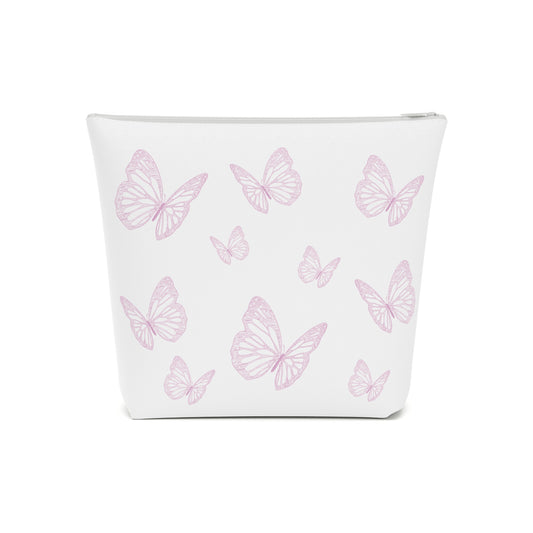 Pink girl aesthetic cosmetic bag - butterflies