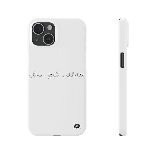 Clean girl aesthetic phone case - black text