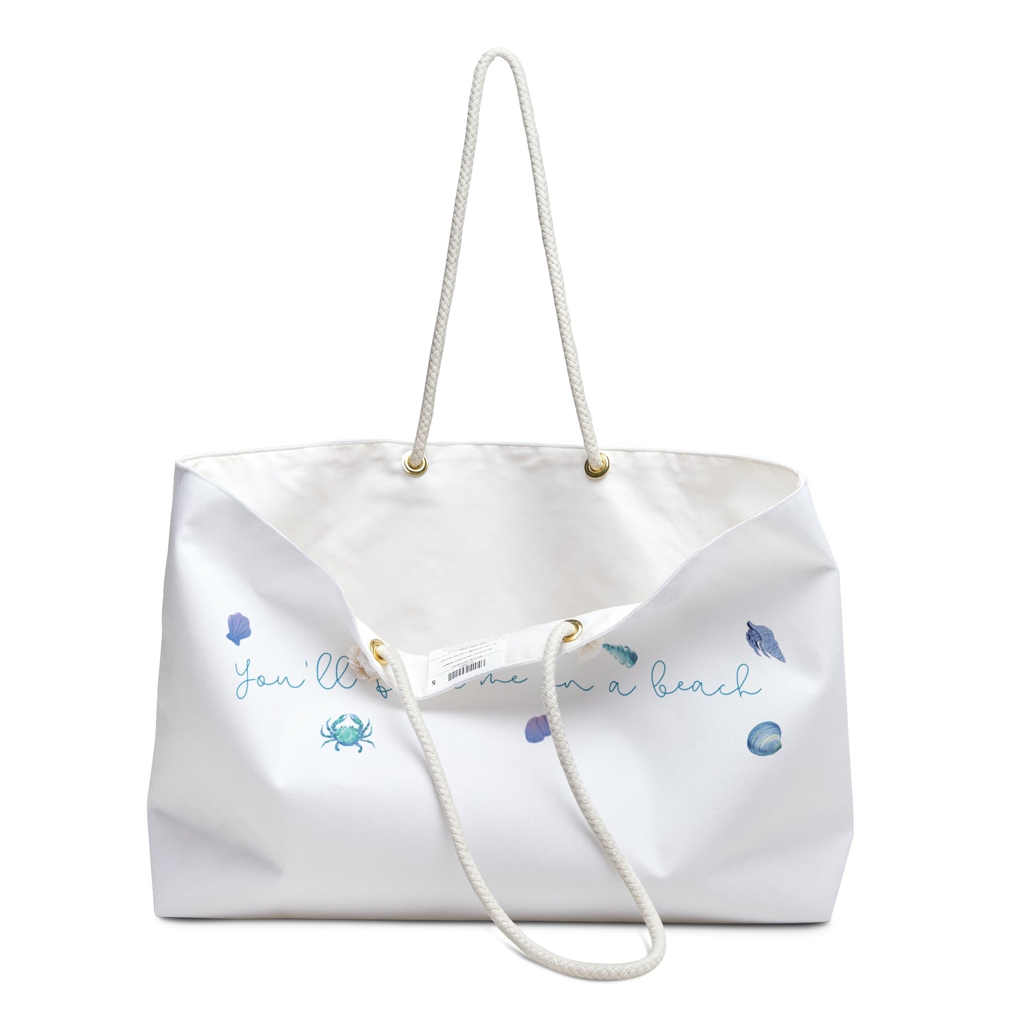 Beach girl aesthetic bag - ocean blue text