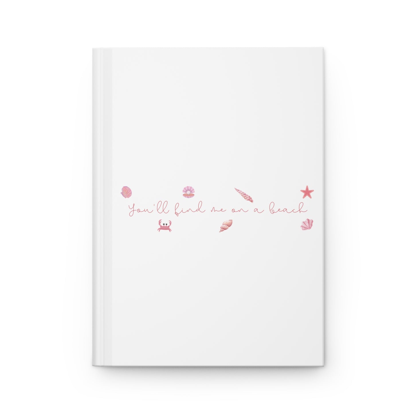 Beach girl aesthetic hardcover journal - pearl pink text