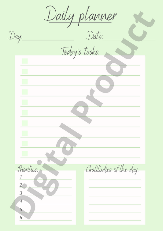 Daily planner - green