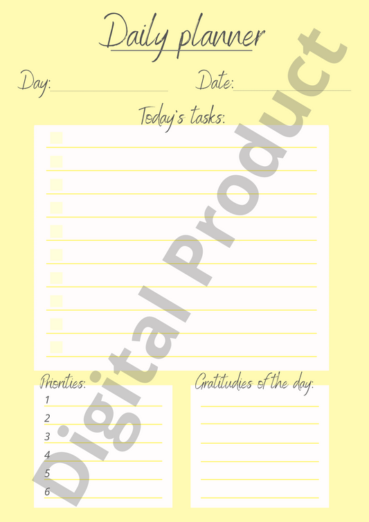 Daily planner - yellow