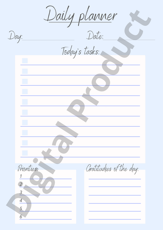 Daily planner - blue
