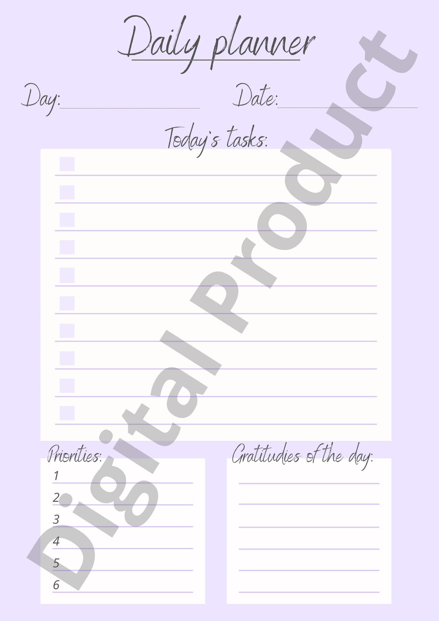 Daily planner - purple