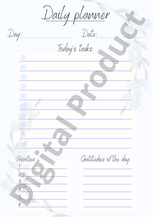 Daily planner - blue forget-me-not