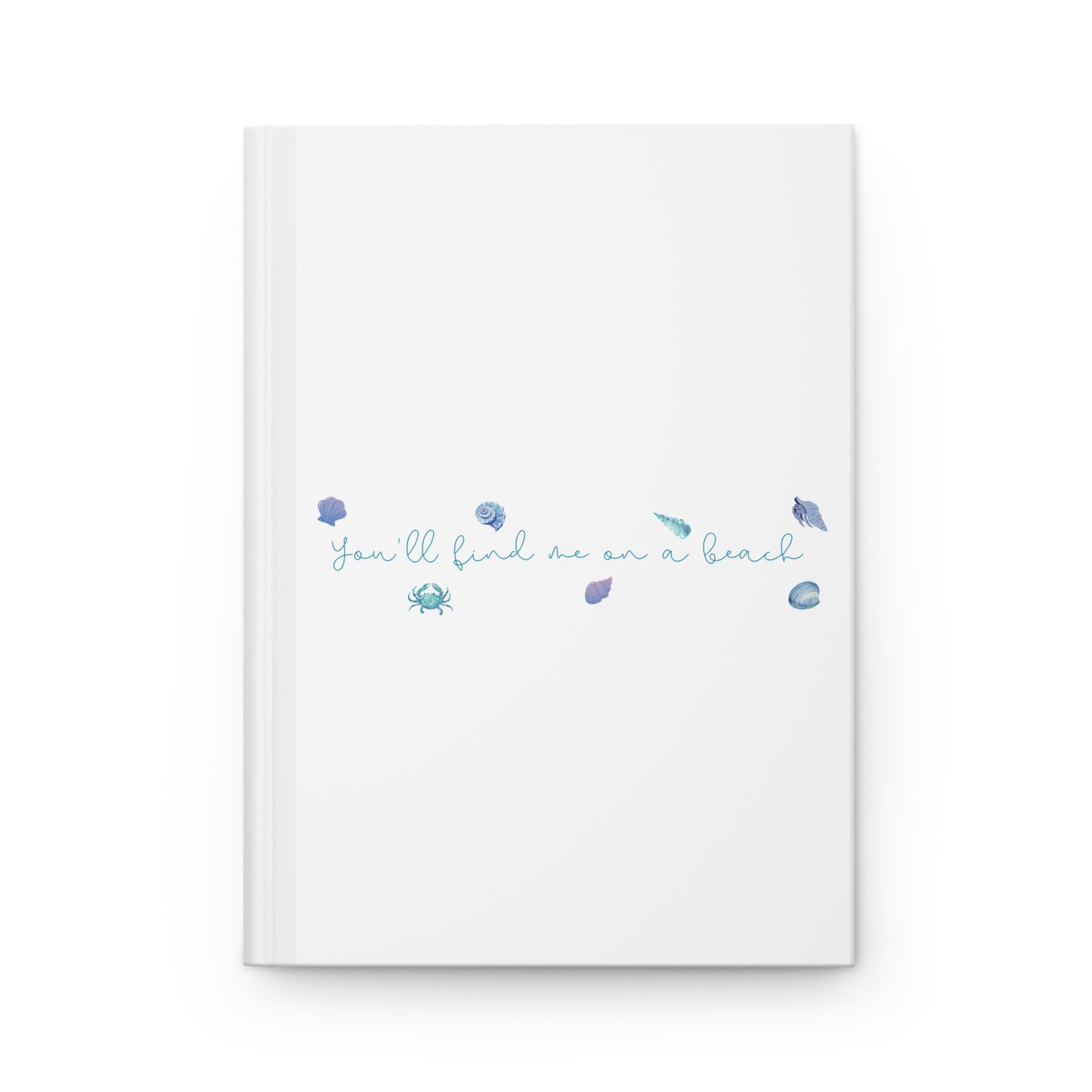 Beach girl aesthetic hardcover journal - ocean blue text