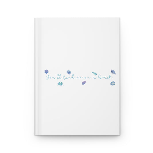 Beach girl aesthetic hardcover journal - ocean blue text