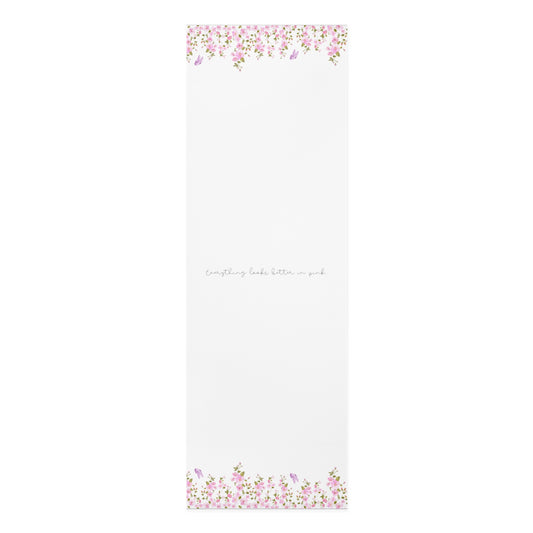 Pink girl aesthetic foam mat - pink flowers