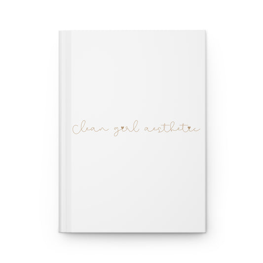 Clean girl aesthetic hardcover journal - beige text
