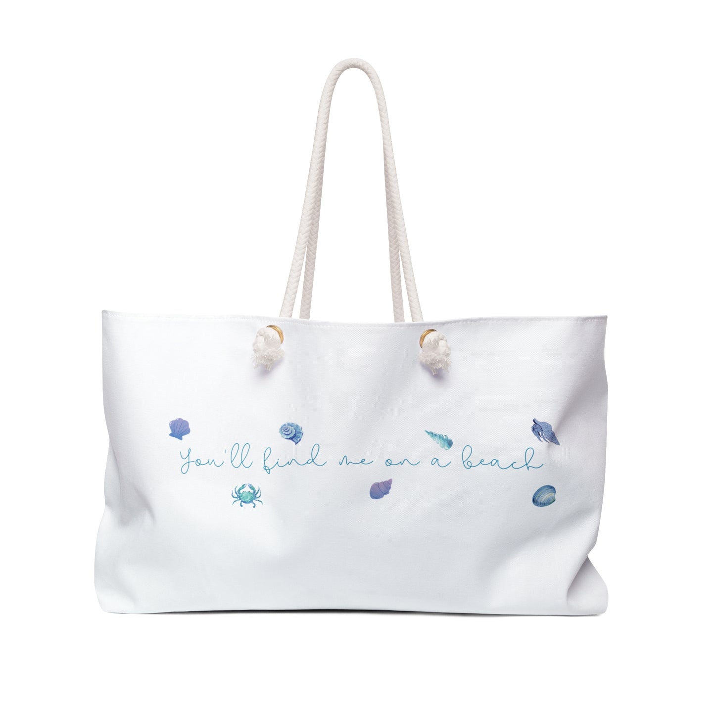 Beach girl aesthetic bag - ocean blue text