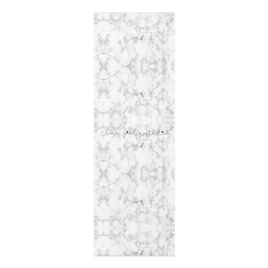 Clean girl aesthetic foam mat - white marble