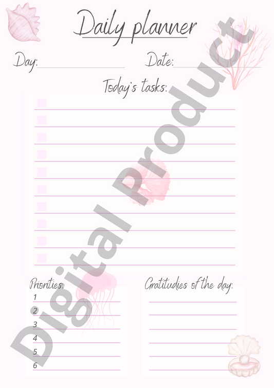 Daily planner - pink ocean