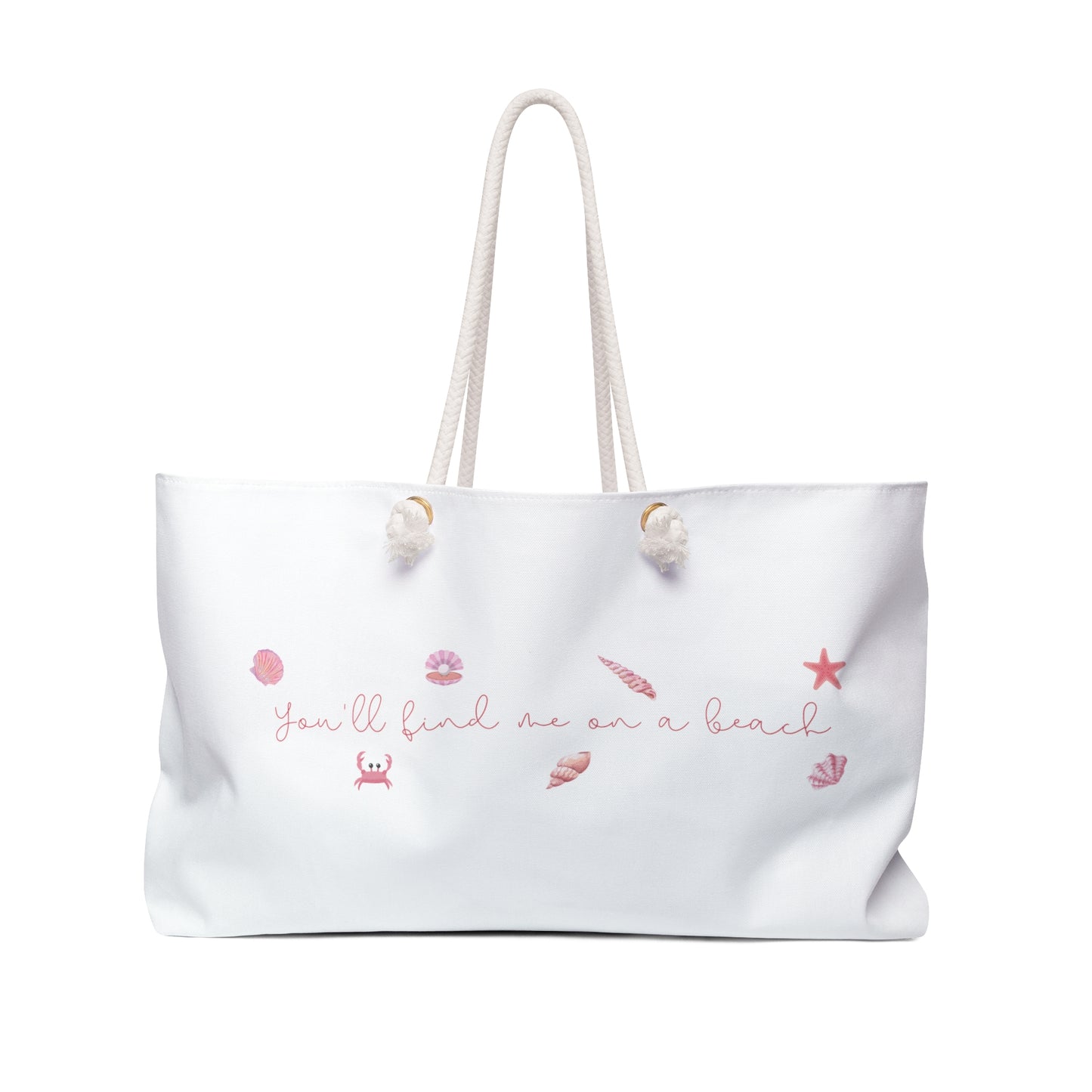 Beach girl aesthetic bag - pearl pink text
