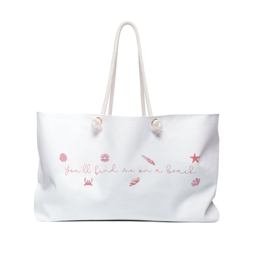 Beach girl aesthetic bag - pearl pink text