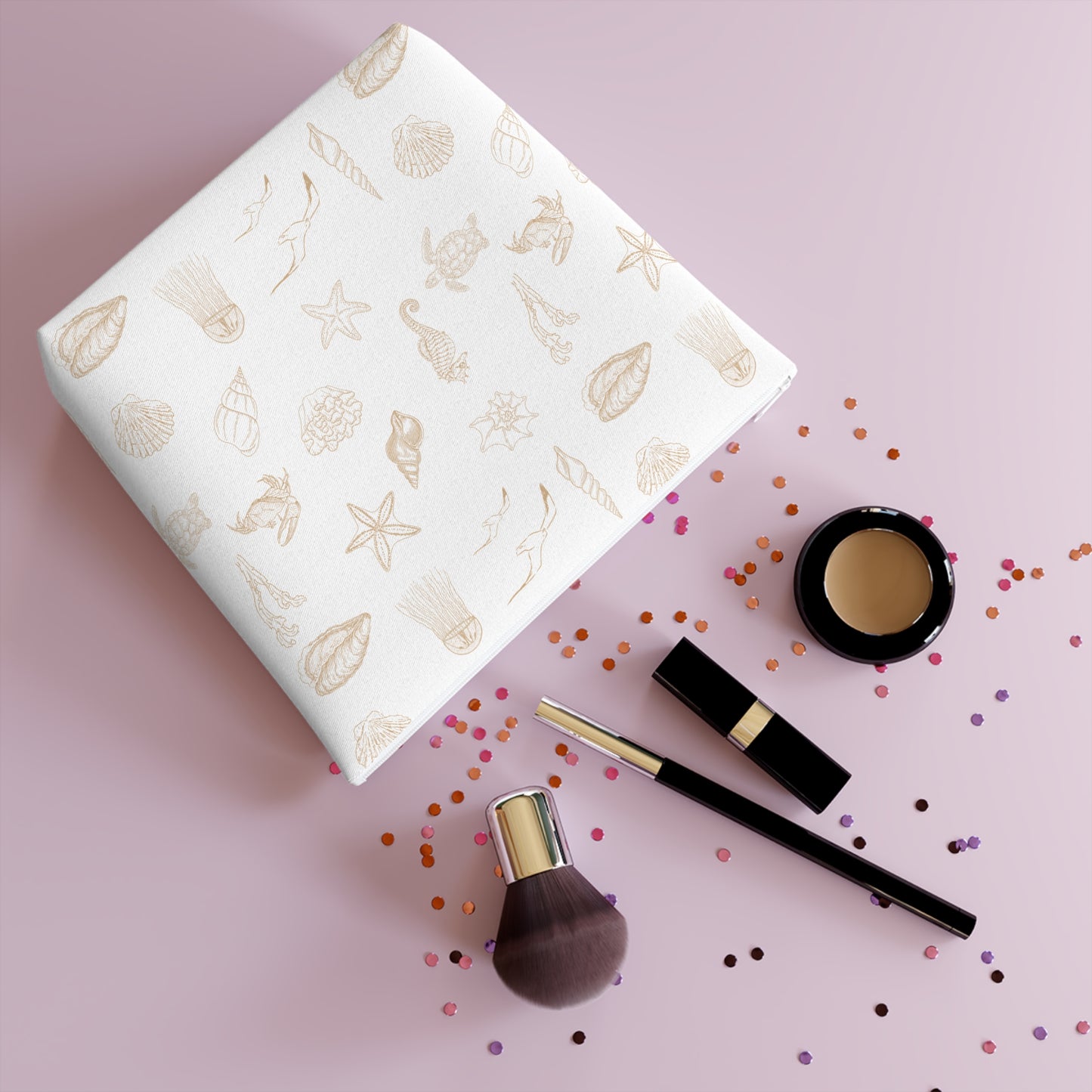 Beach girl aesthetic cosmetic bag - sand beige
